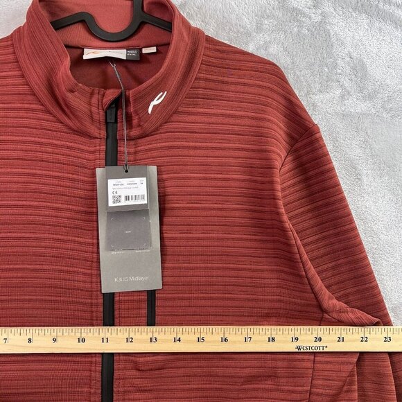 KJUS Golf Jacket Colton Midlayer Men's XL (54) Red Slim Fit $279 Preppy Full Zip - Picture 8 of 16